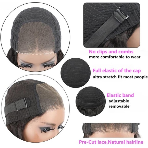 - 24” Straight HD LACE BRAZILIAN HUMAN HAIR PRE CUT LACE Glue less Wear and go - Picture 12 of 17